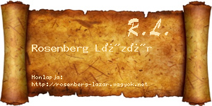 Rosenberg Lázár névjegykártya